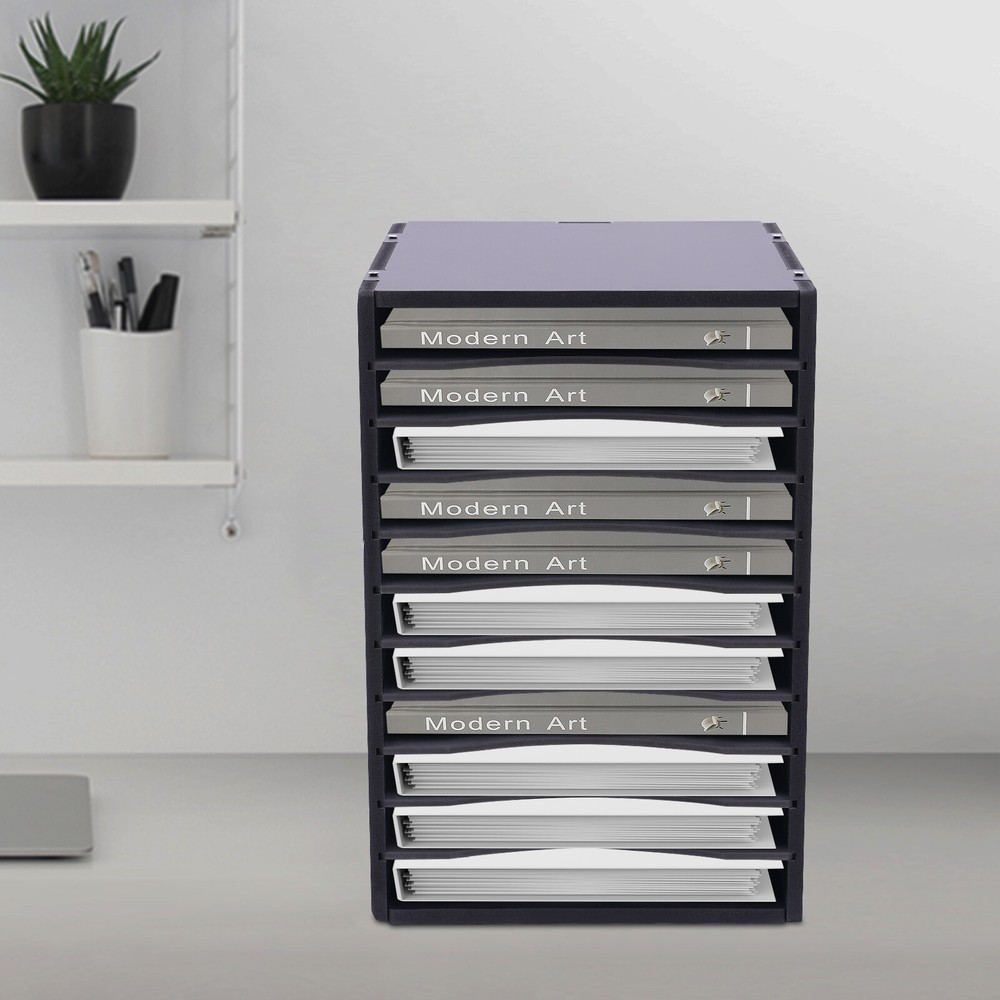 Multi-functional Organizer 11 Compartment File Sorter Paper Storage Holder White