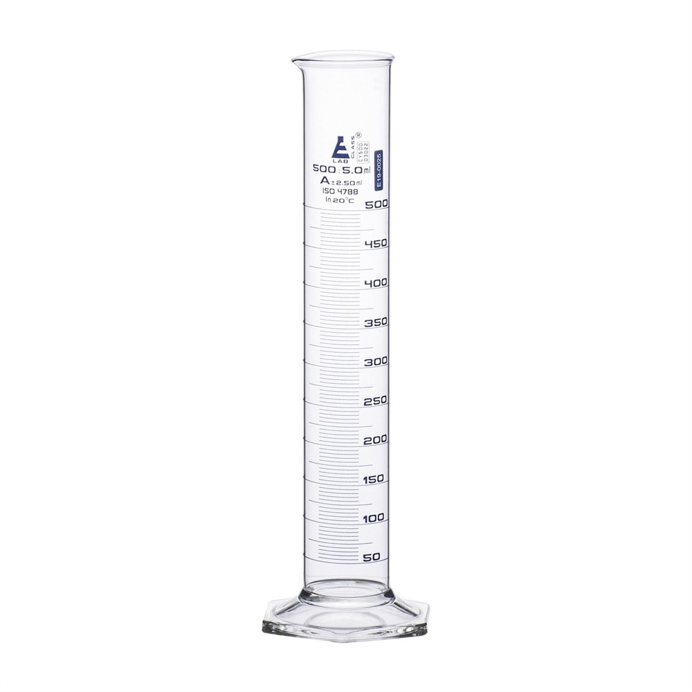 Eisco 500ml Graduated Cylinder, Class A - Borosilicate Glass