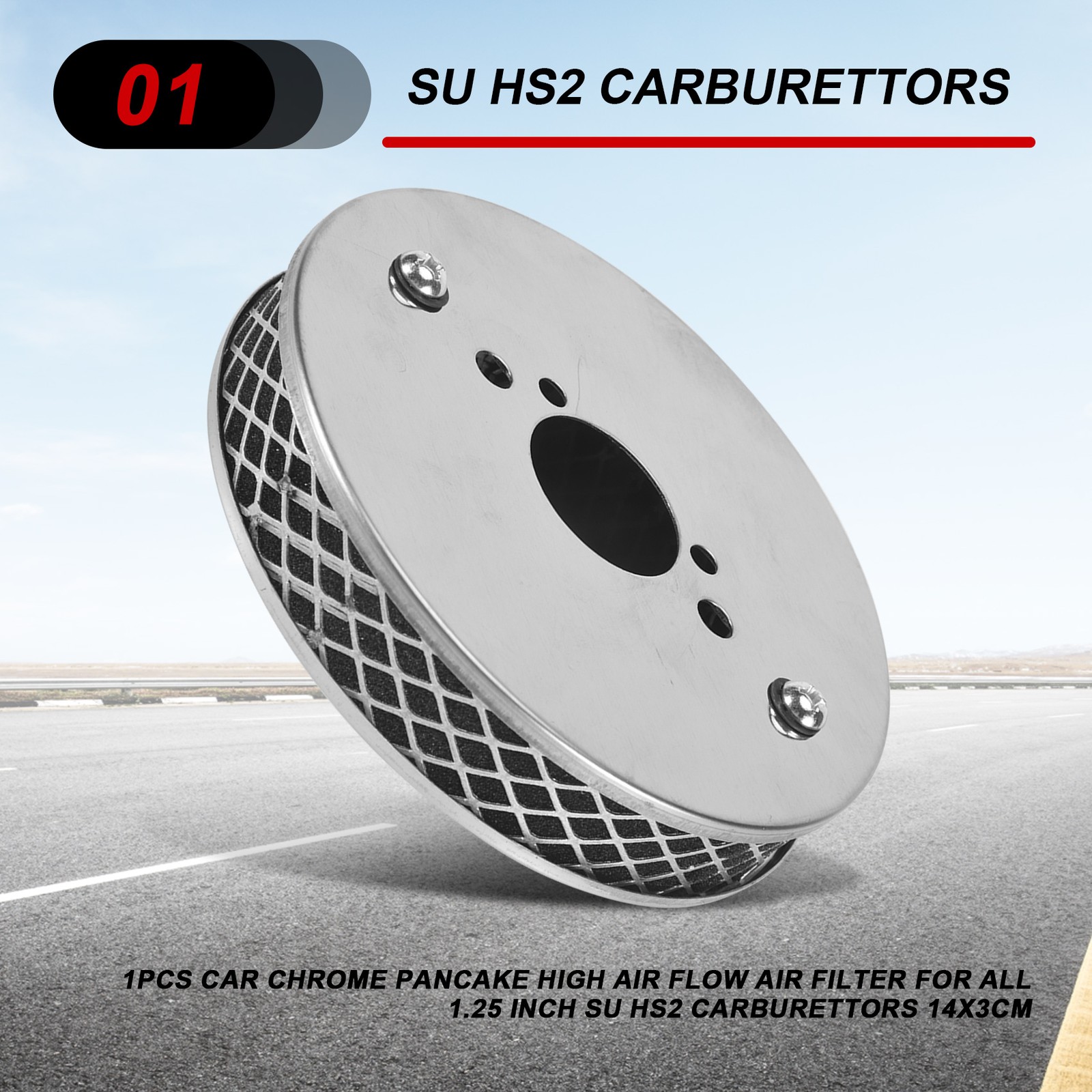 1PCS Car Chrome Pancake High Air Air for 1.25 Inch SU HS21258