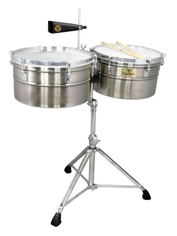 Tycoon Percussion 15" & 16"  Timbales Drum Set Deep-Shell Brushed Chrome