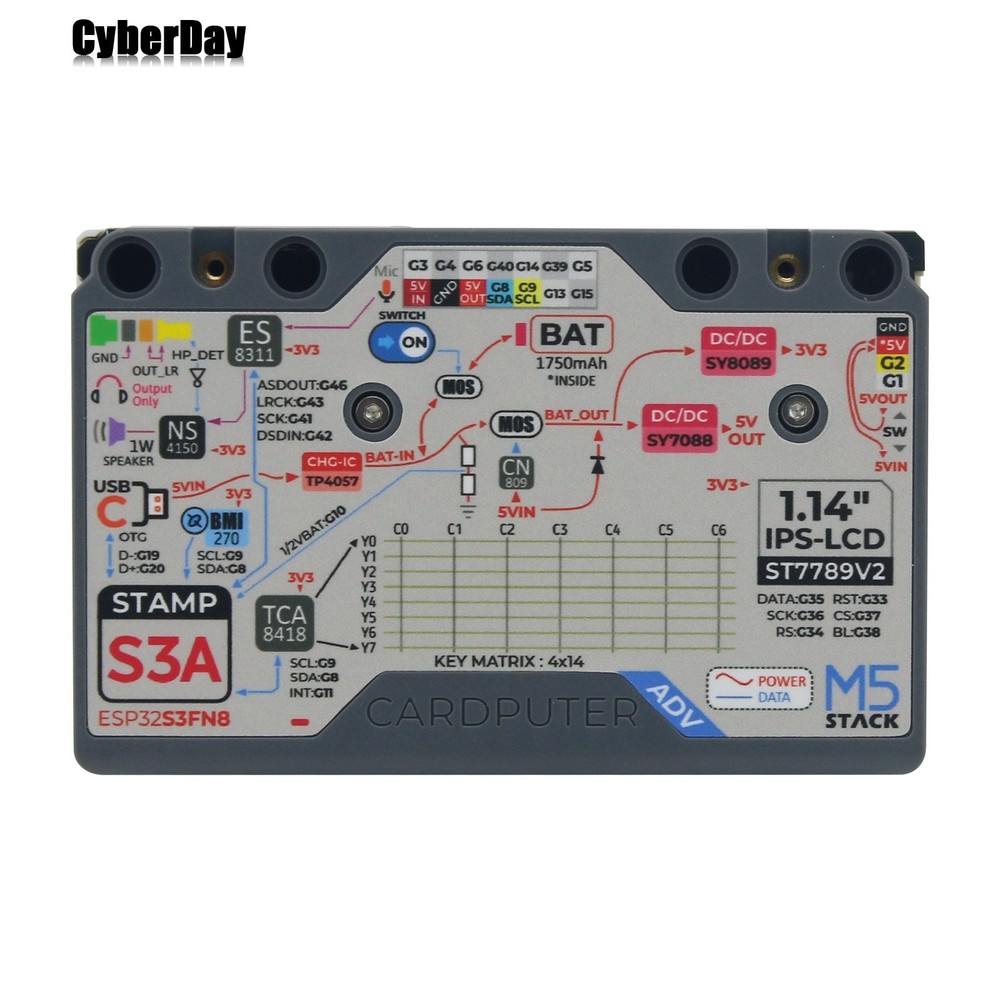 M5Stack Cardputer Adv S3A 56Key Programmable Microcontroller Development Board