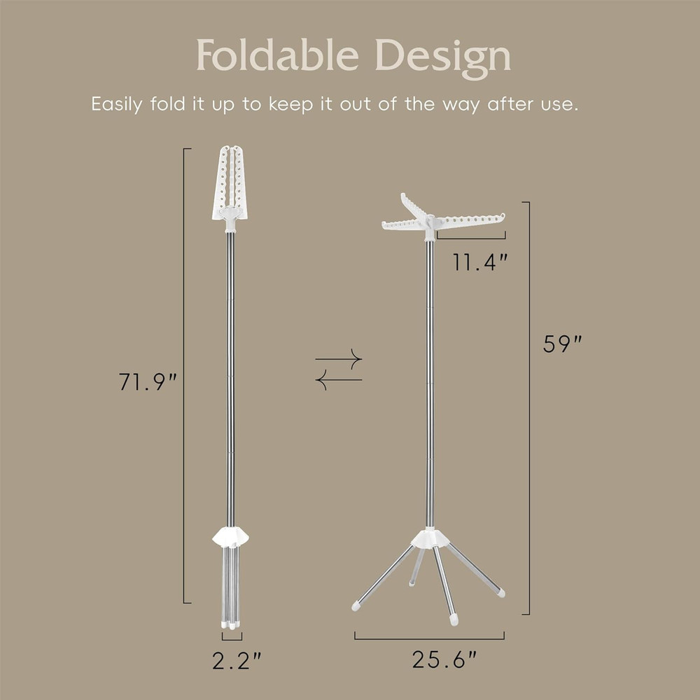 Clothes Drying Rack, Foldable Laundry Drying Rack, Indoor 59-Inch Drying Rack Cl
