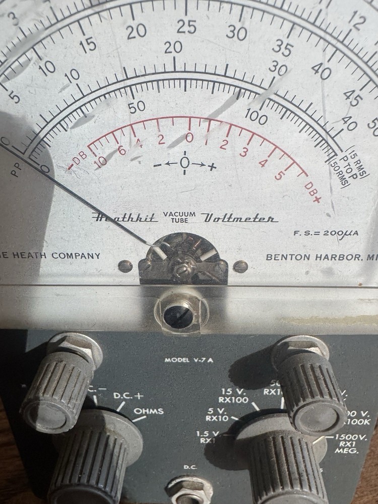 Heathkit Vacuum Tube Voltmeter Model V-7A MISSING PROBES