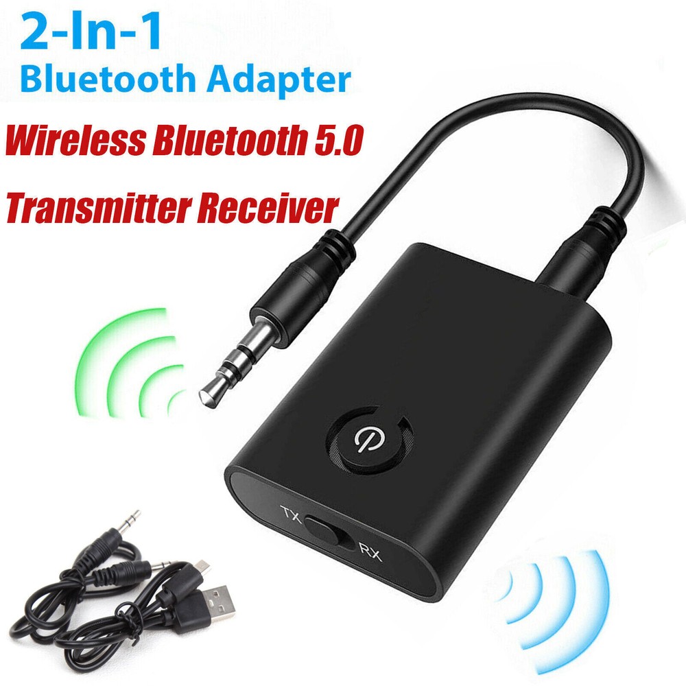 2 IN 1 Bluetooth 5.0 Transmitter Receiver Wireless Audio 3.5mm Jack Aux Adapter
