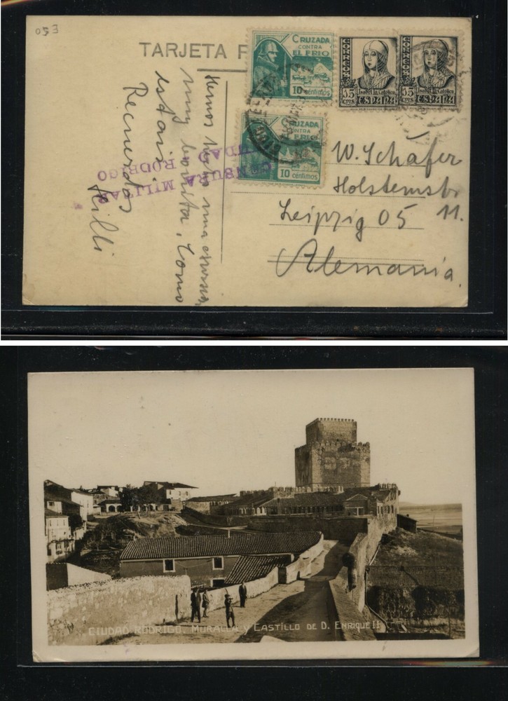 Spain photo  post  card  to  Germany  censor  KL0202