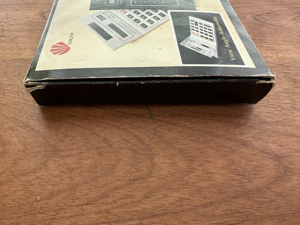 Solardesk Vtg LOGITECH Calculator w Notepad Case, Solar Powered Calculator