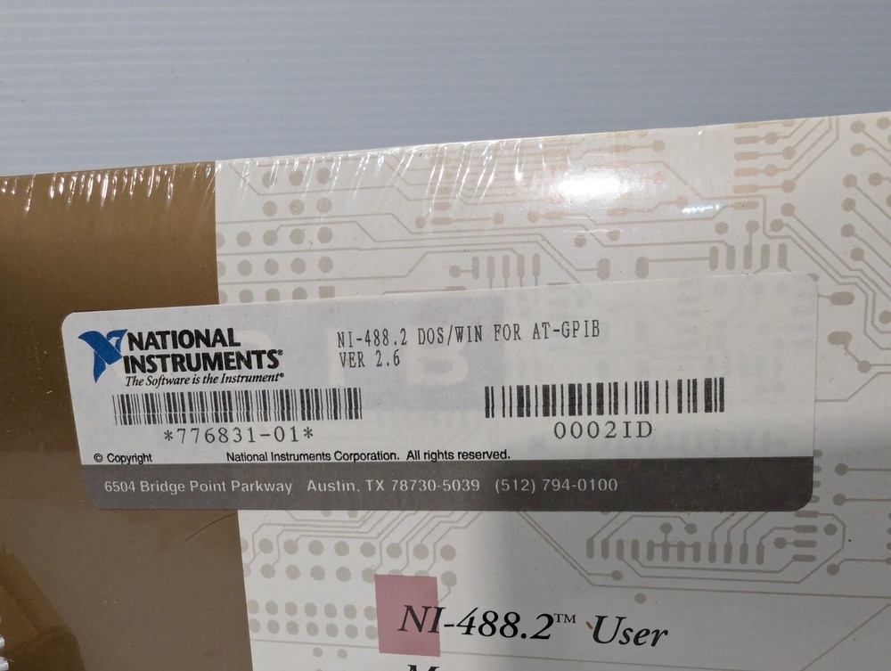 National Instruments 776207-51 interface card with 2m cable, AT_GPIB, 488.2 DOS