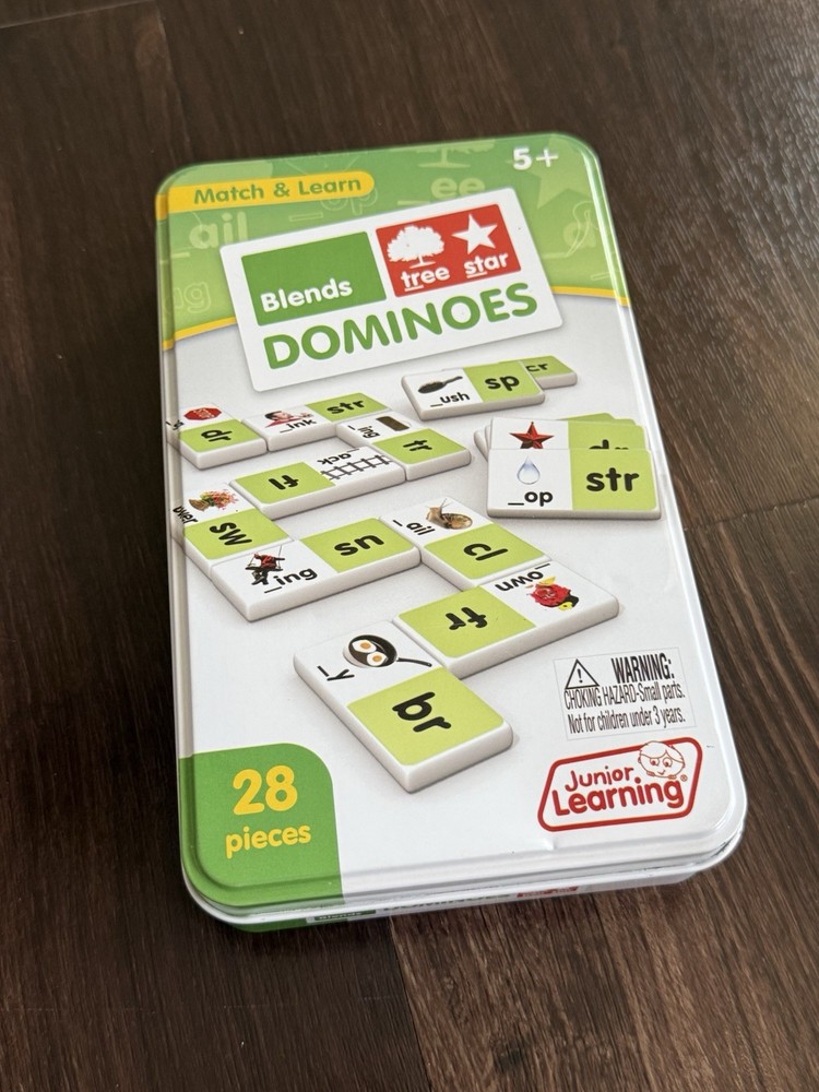 Blends Dominoes Phonics Blending Junior Learning 5+ Multi-Player 28 Pieces