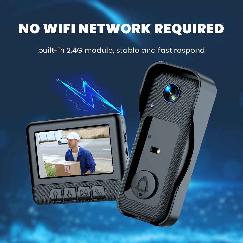 Smart Visual Intercom Video Doorbell PIR Motion + Wireless Chime+WIFI Cloud Save