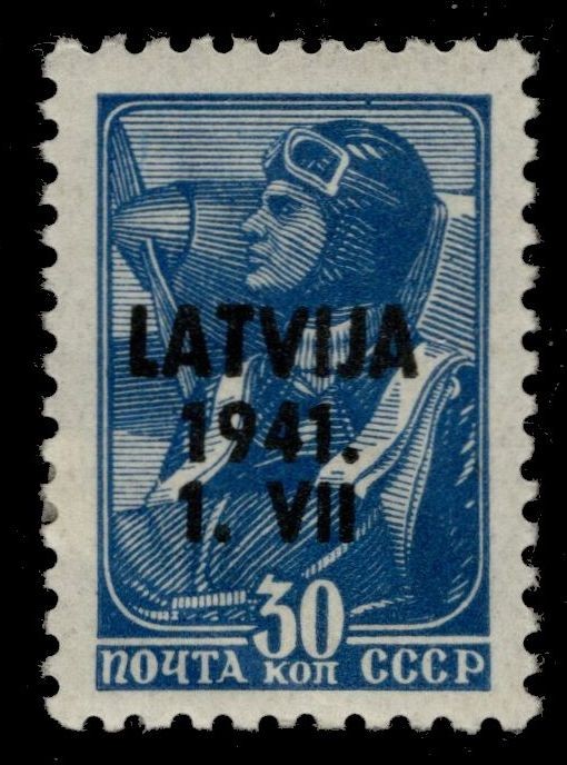 LATVIA 1N18 - German Occupation "1941 Soviet Aviator" (pc56424)