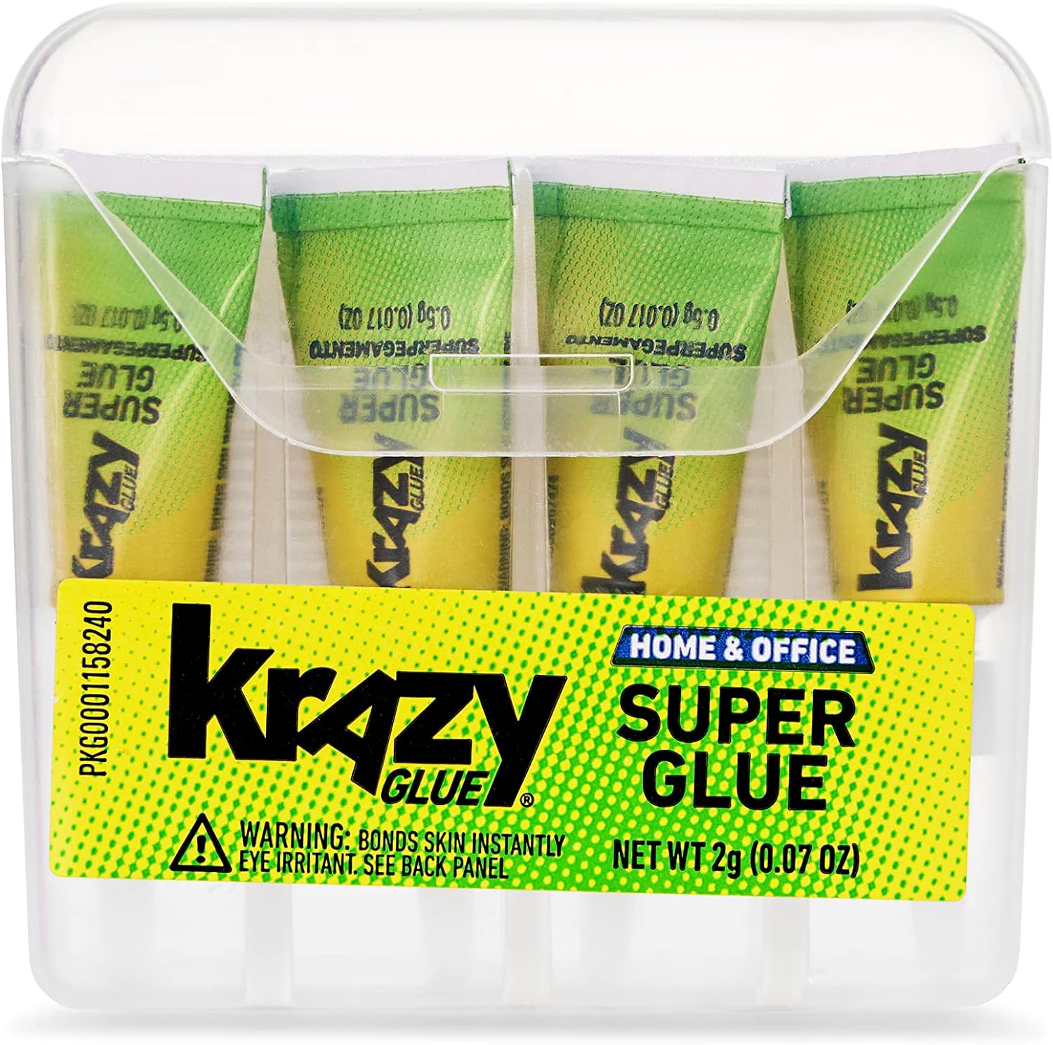4 Count Super Glue Single Use Tubes Fine Tip 0.5 Grams for Home & Office Use