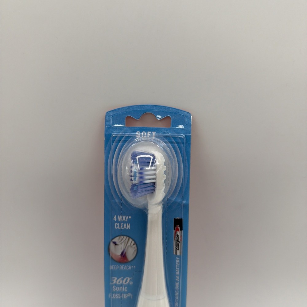 Colgate 360 Floss Tip Sonic Powered Battery Toothbrush Soft 2 Pack