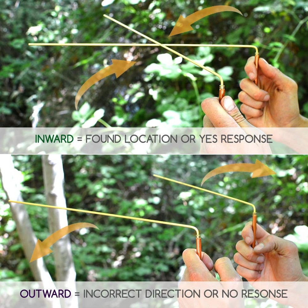 Solid Copper and Brass Dowsing Rods with Smooth Movement for Tracing Spiritua...
