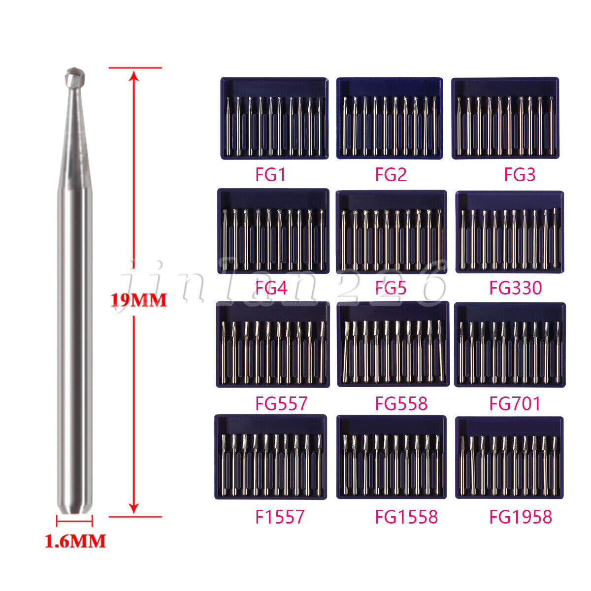 10-100 Dental FG Fresas de carburo de tungsteno Fit Alta Velocidad pieza de mano