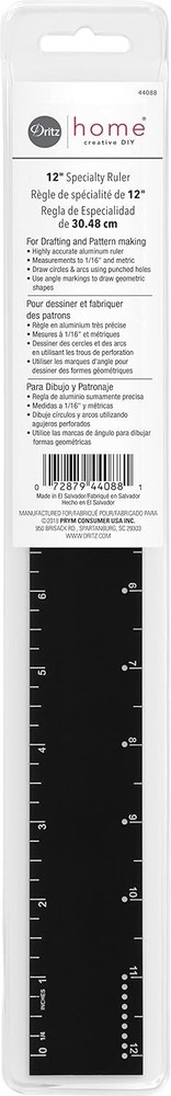 Dritz Home 12" Specialty Ruler: For Drafting & Pattern Making - Item #44088