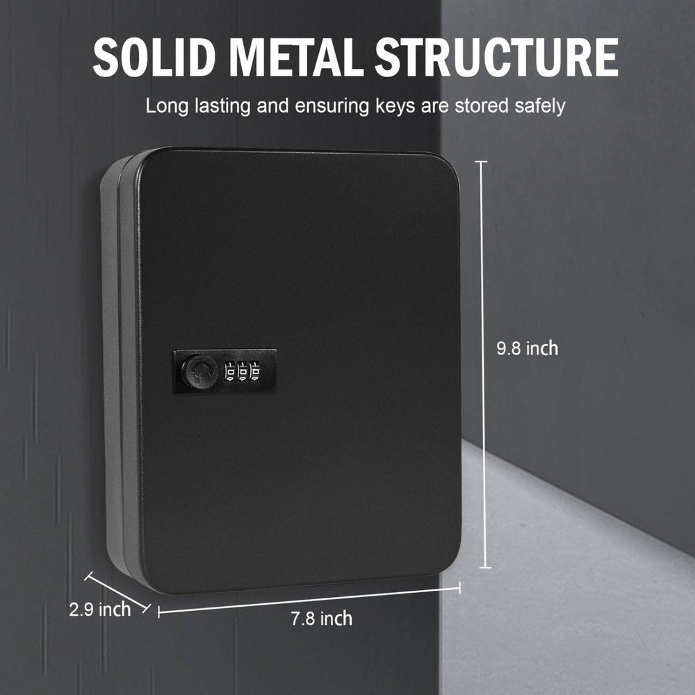 Key Box Wall Mount Steel Locking Key Cabinet Wall Mount 60 Keys