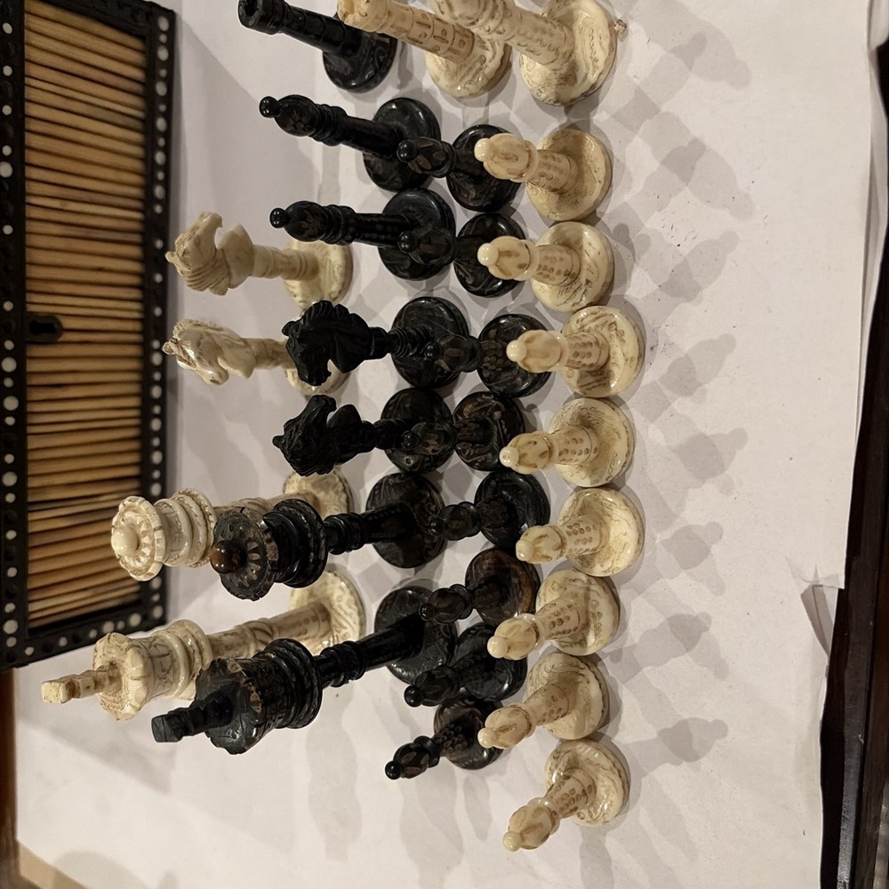 Antique Hand Carved Chess Set