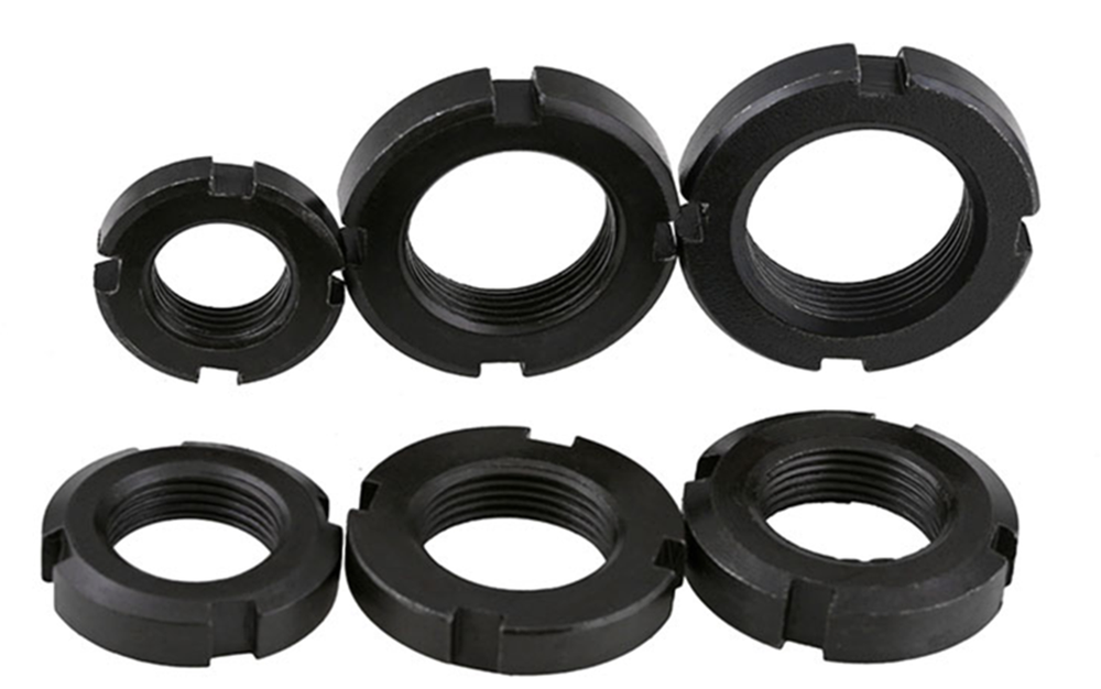 10pcs M17 X 1mm Fine Thread Round Locknut Slotted Nut Retaining Castle Nut