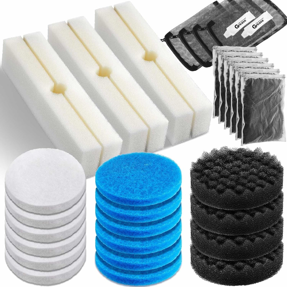 28 Pcs Filter Media Replacement Set Compatible with Fluval Fx2 Fx4 Fx5 Fx6, Incl