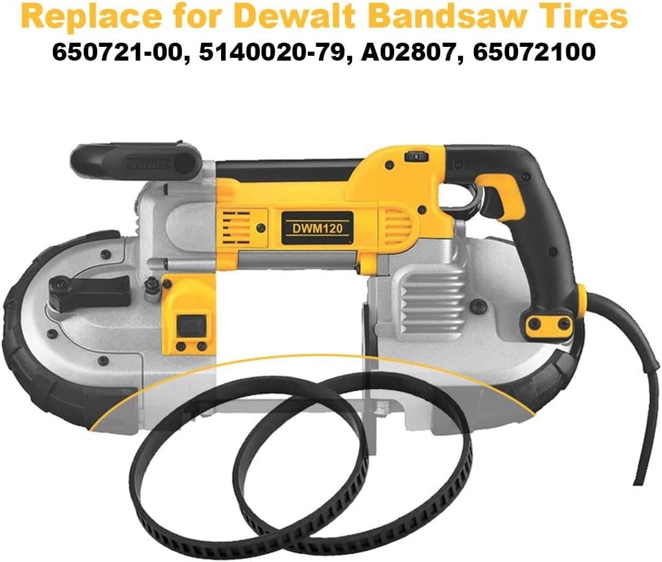 Dewalt 650721-00 Replacement Band Saw Tires DCS374 DWM120 (2 Pack)