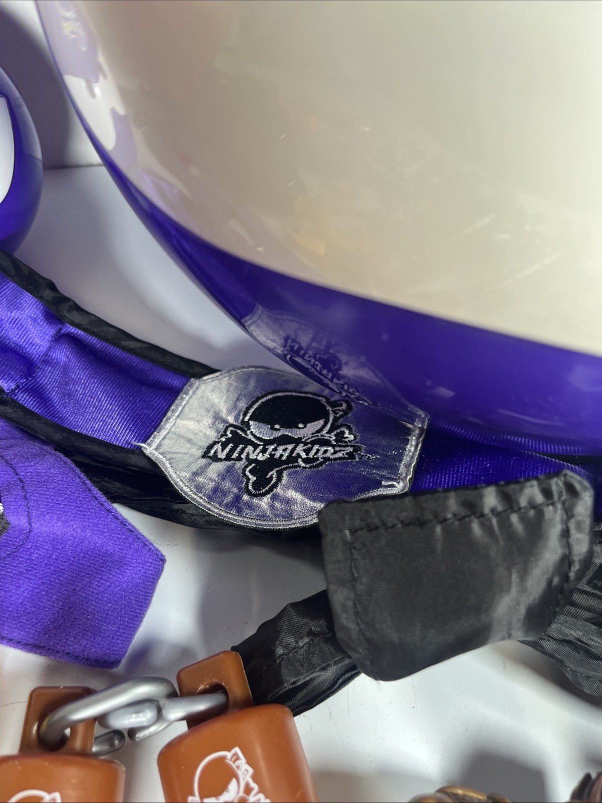 Ninja Kidz Lot Giant Mystery Ball Toy Purple/Red Case Figures Costume Mask Belt