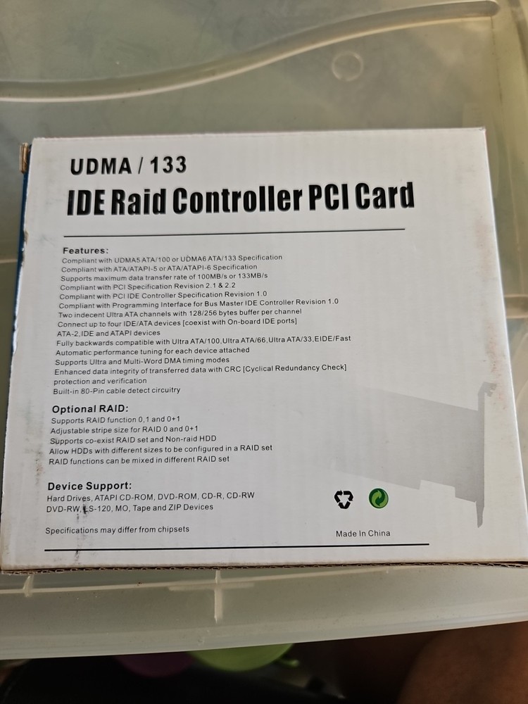 UDMA/133 IDE Raid Controller pci Card