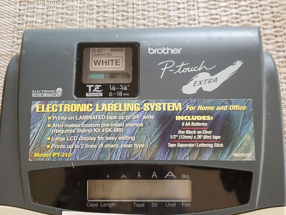 Brother P-Touch Extra PT-310 Label Maker ~ No Adaptor