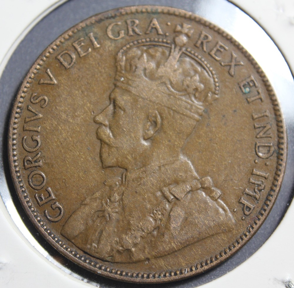 1929 NEWFOUNDLAND LARGE ONE CENT PENNY COIN