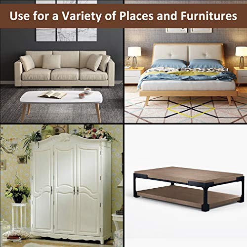 4 Pack Furniture Risers Solid Steel Bed Riser Sofa Lift,Adds Square, Brown