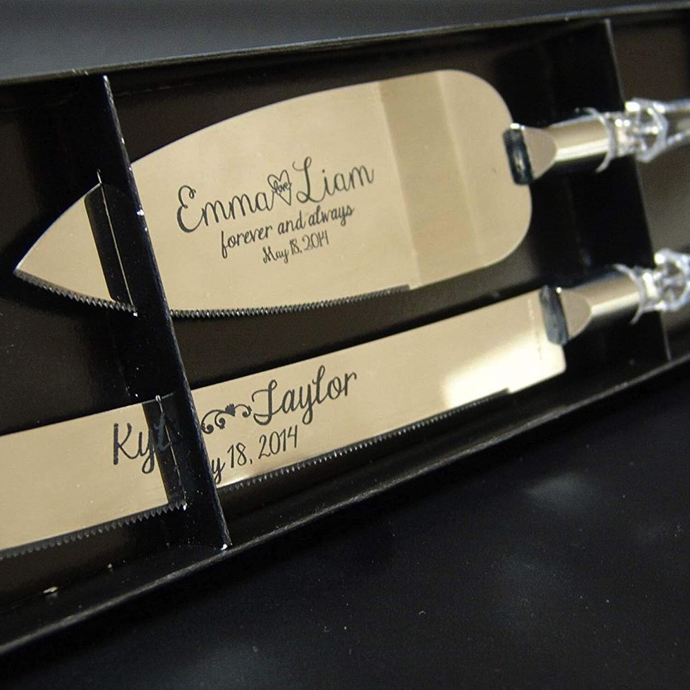 Hat Shark Personalized Wedding Anniversary Cake Knife and Server Set