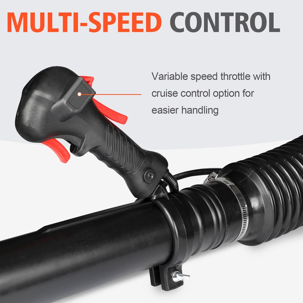 🧡63CC Backpack Gasoline-Powered Leaf Blower Gas Blower 665CFM 2-Stroke Engine