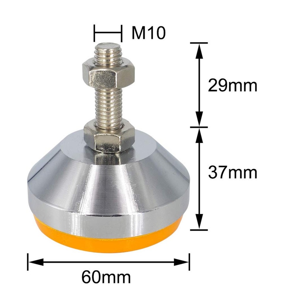Wolfride 2Pcs Machine Leveling Feet Heavy Duty M10 Thread Adjustable Leg Leve...