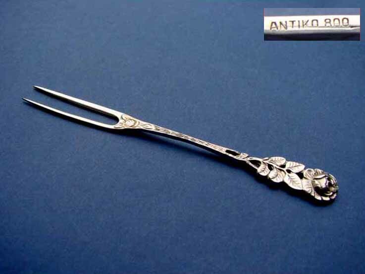 Serving Fork, Rose, ANTIQUE, 800 Silver C53