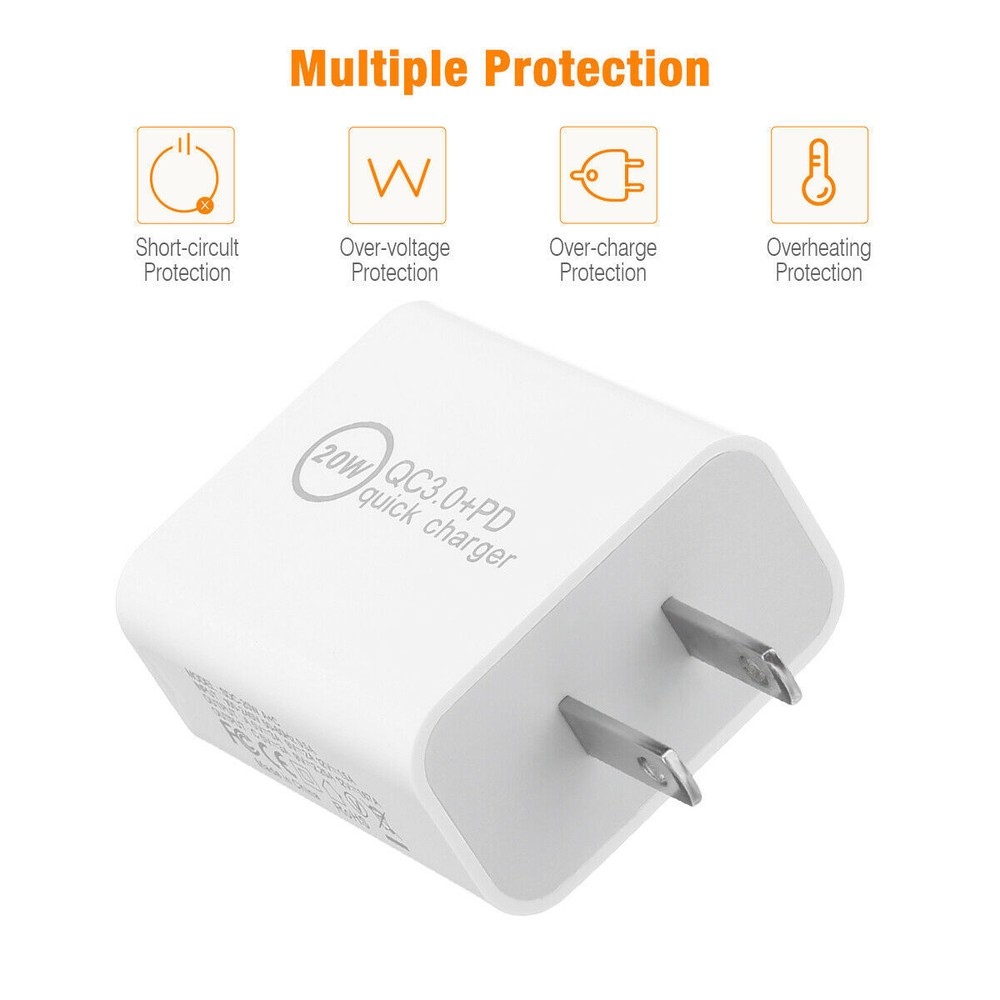 Wholesale Bulk 20W Fast Charger Cube USB C Power Adapter For iPhone iPad Android