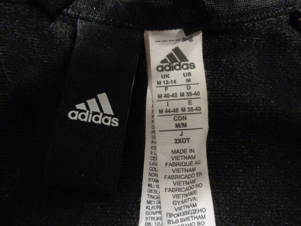 Adidas Men's Black Jacket Full Zip Size M Medium