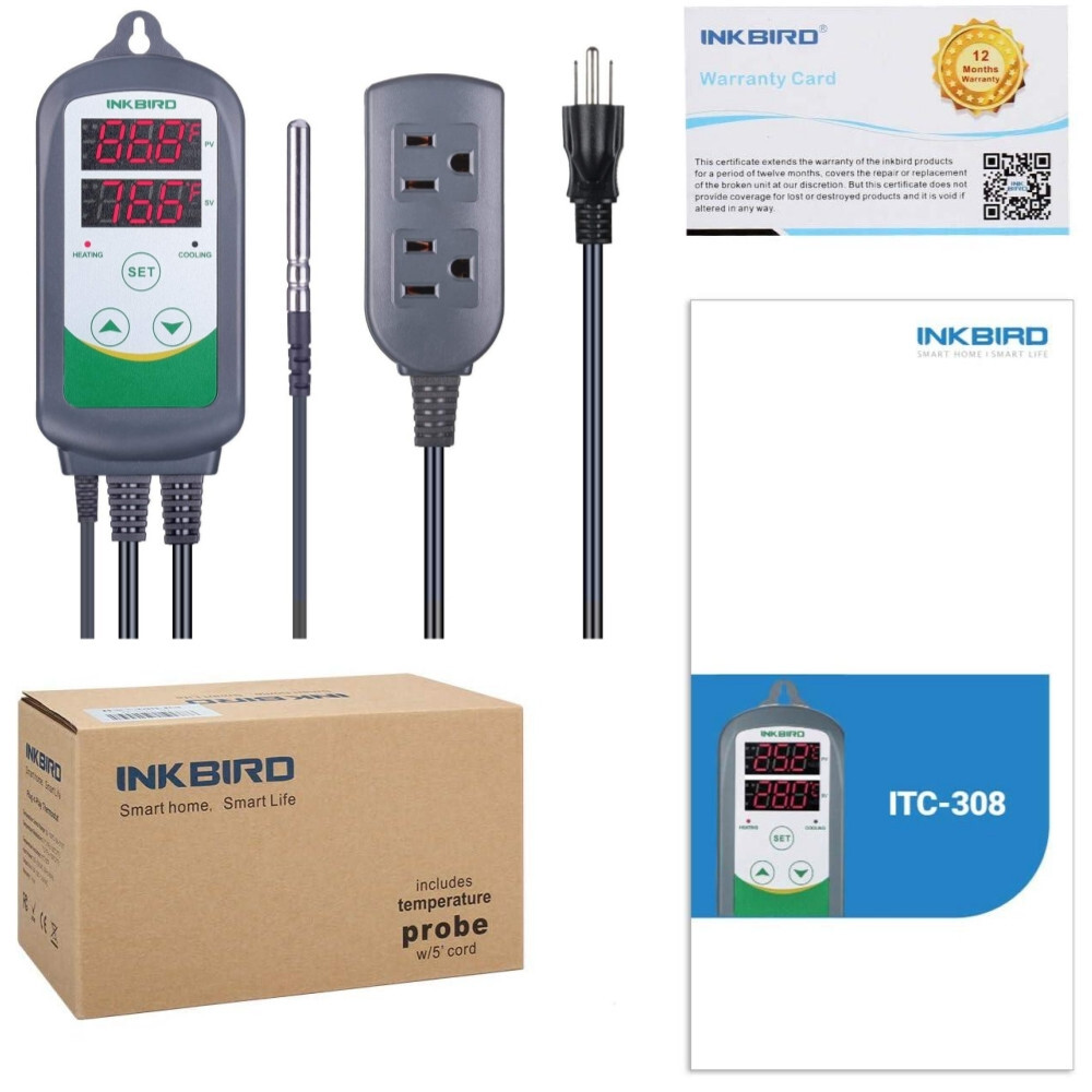 Inkbird 308 Digital Thermostat Switch DC Nest Temperature Controller 110V Brew