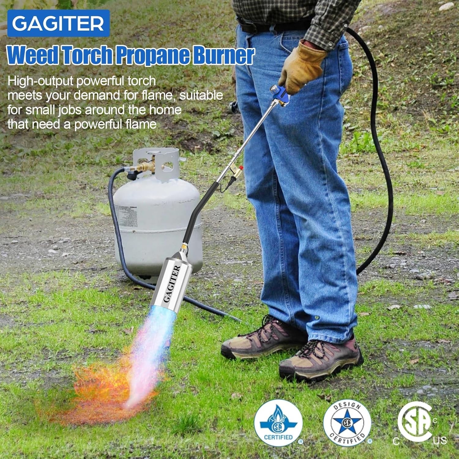 GAGITER Weed Torch Propane Burner, Blow Torch,180,000 BTU Propane Torch,Gas Vapo