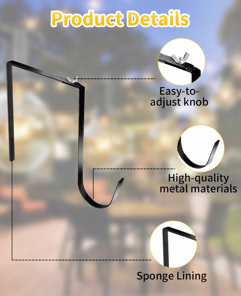 5PCS Adjustable Cinder Block Wall Hangers, 6-11" Outdoor String Light Hooks, ...