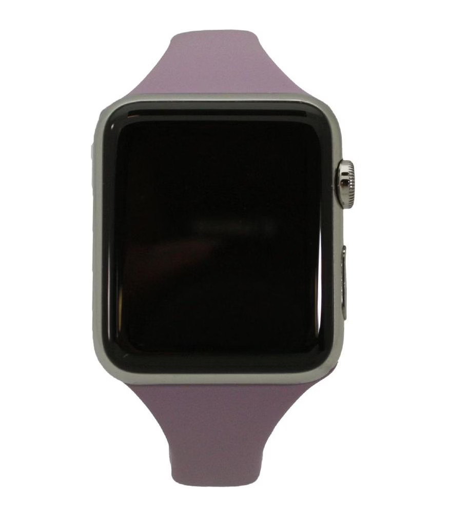 Olivia Pratt Solid Color Slim Style Apple Watch Band - Lavender, Mint,
