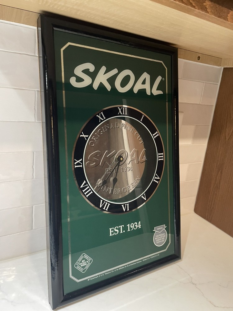Skoal 21.5"x13" Hanging Clock - Clock Needs Replaced