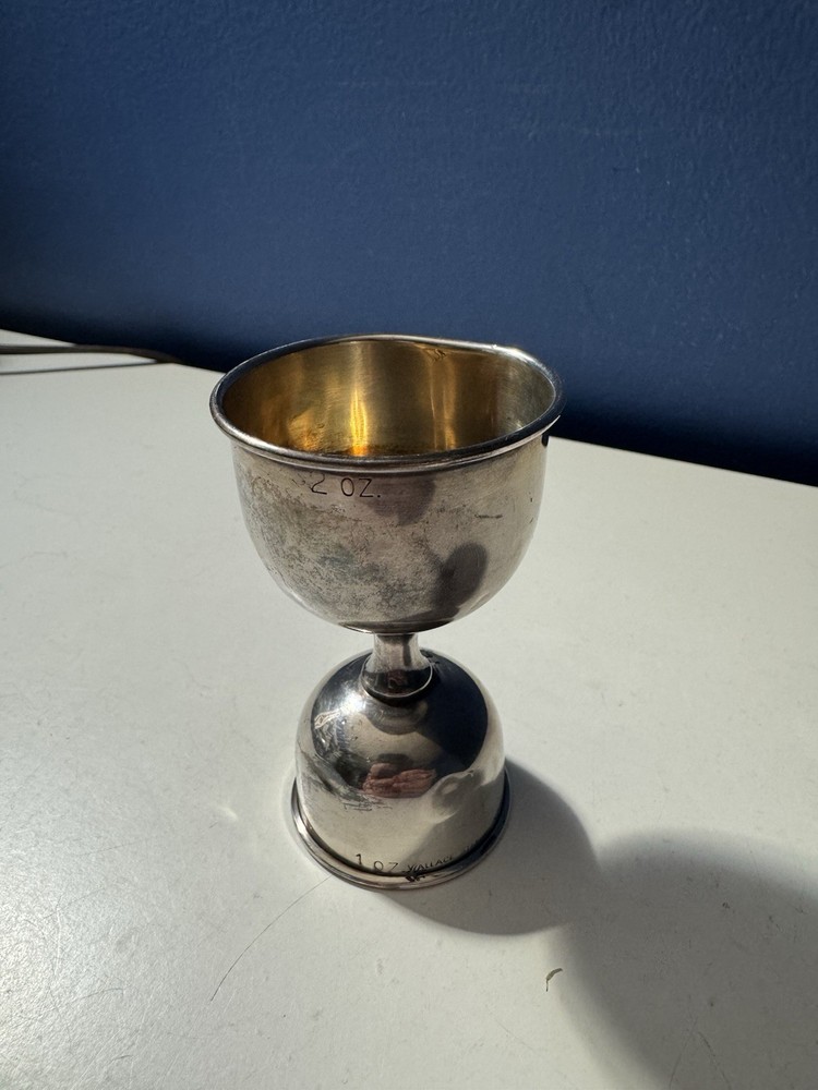 Vintage Wallace Solid Sterling Silver Double Jigger Shot Glass 33g