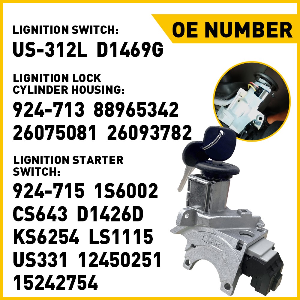 Ignition Lock Cylinder Housing With Passlock Sensor Replace GMC # 88965342 EOA