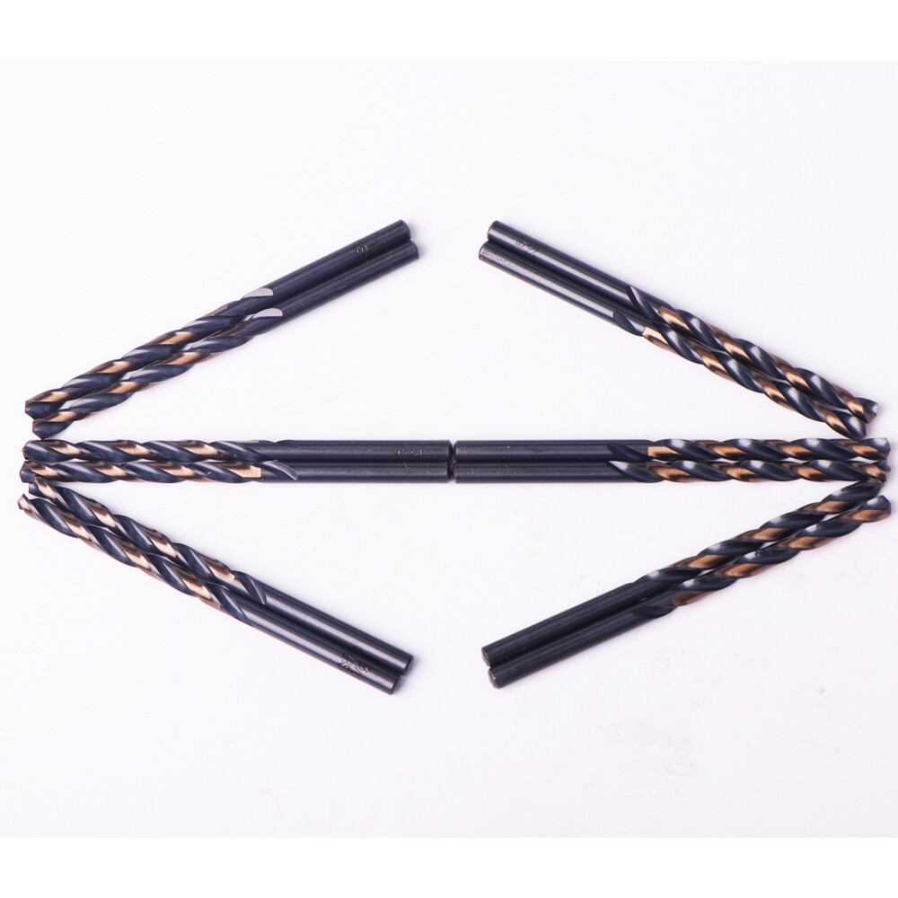 Drillforce 12PCS 1/4" Black Gold Drill Bits Set HSS Metal Woodworking Drill Bit