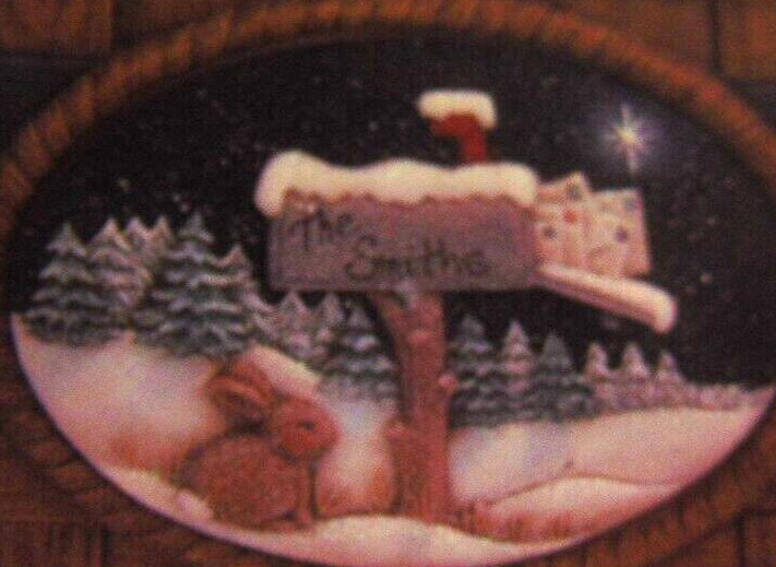 Ready To Painted Ceramic Bisque WINTER MAILBOX w/RABBIT  Plaque
