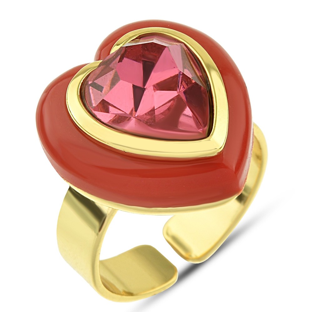 Stone Cocktail Ring - Adjustable Gold Ring - Resin Beach Ring