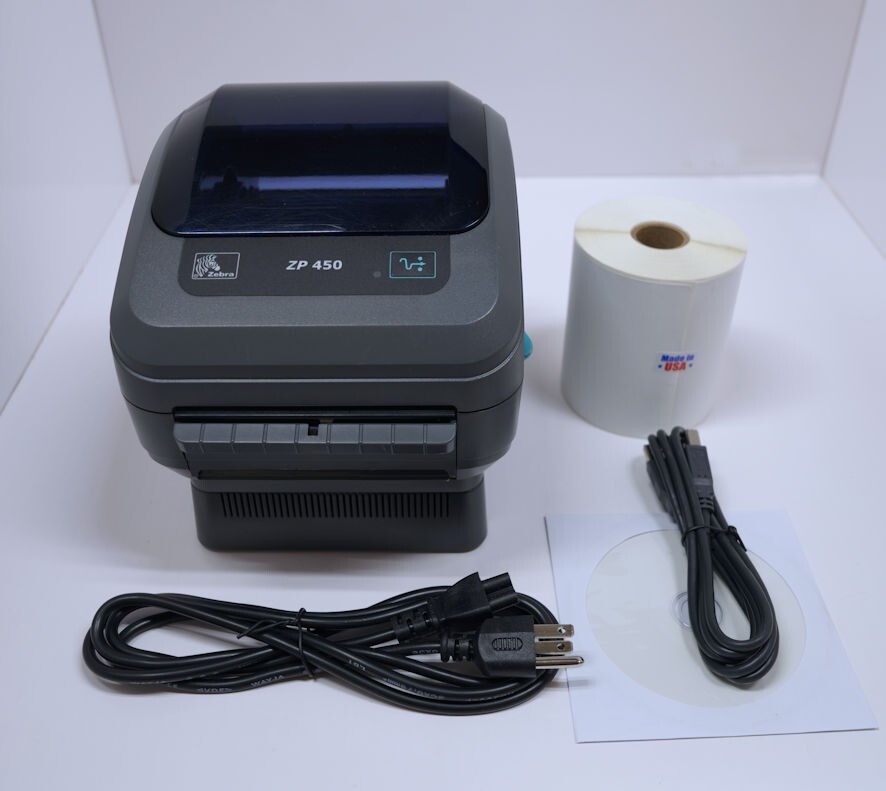 Zebra ZP450 Direct Thermal Label Shipping Barcode Printer USB