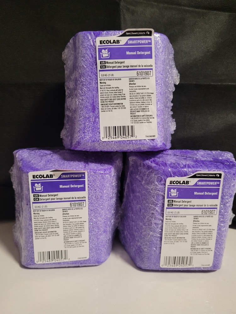 Ecolab Smartpower Manual Detergent #6101907 (1) 2 Lb Block.