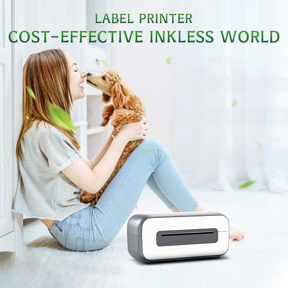 Phomemo 4x6" Shipping Label Thermal Printer Address Barcode Paper Desktop+Holder