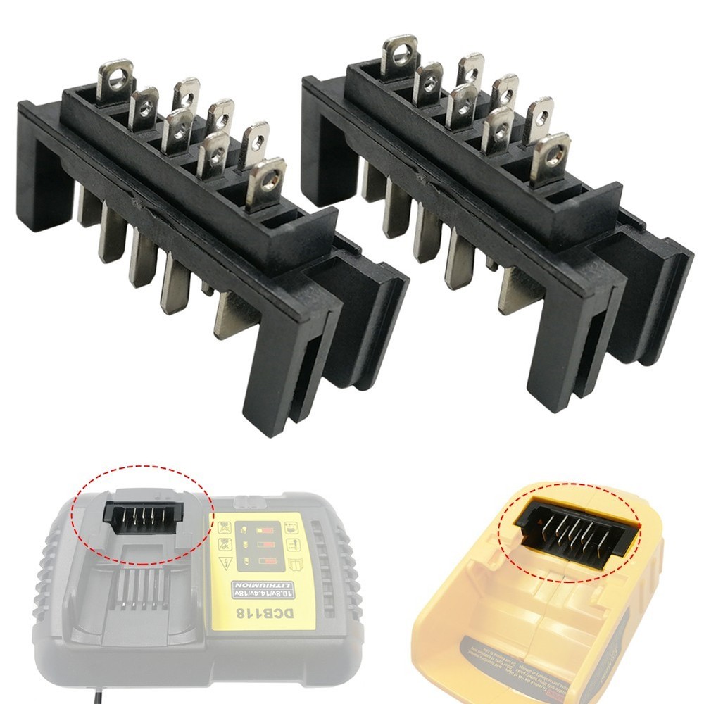 Bracket Connector Connector Terminal 2pcs Adapter Black Plastic Silver