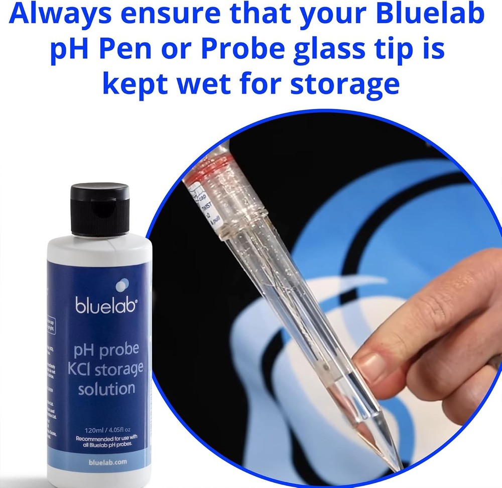 Bluelab STSOL120 KCL Storage Solution 120ml pH Probe and Pen, Maintain
